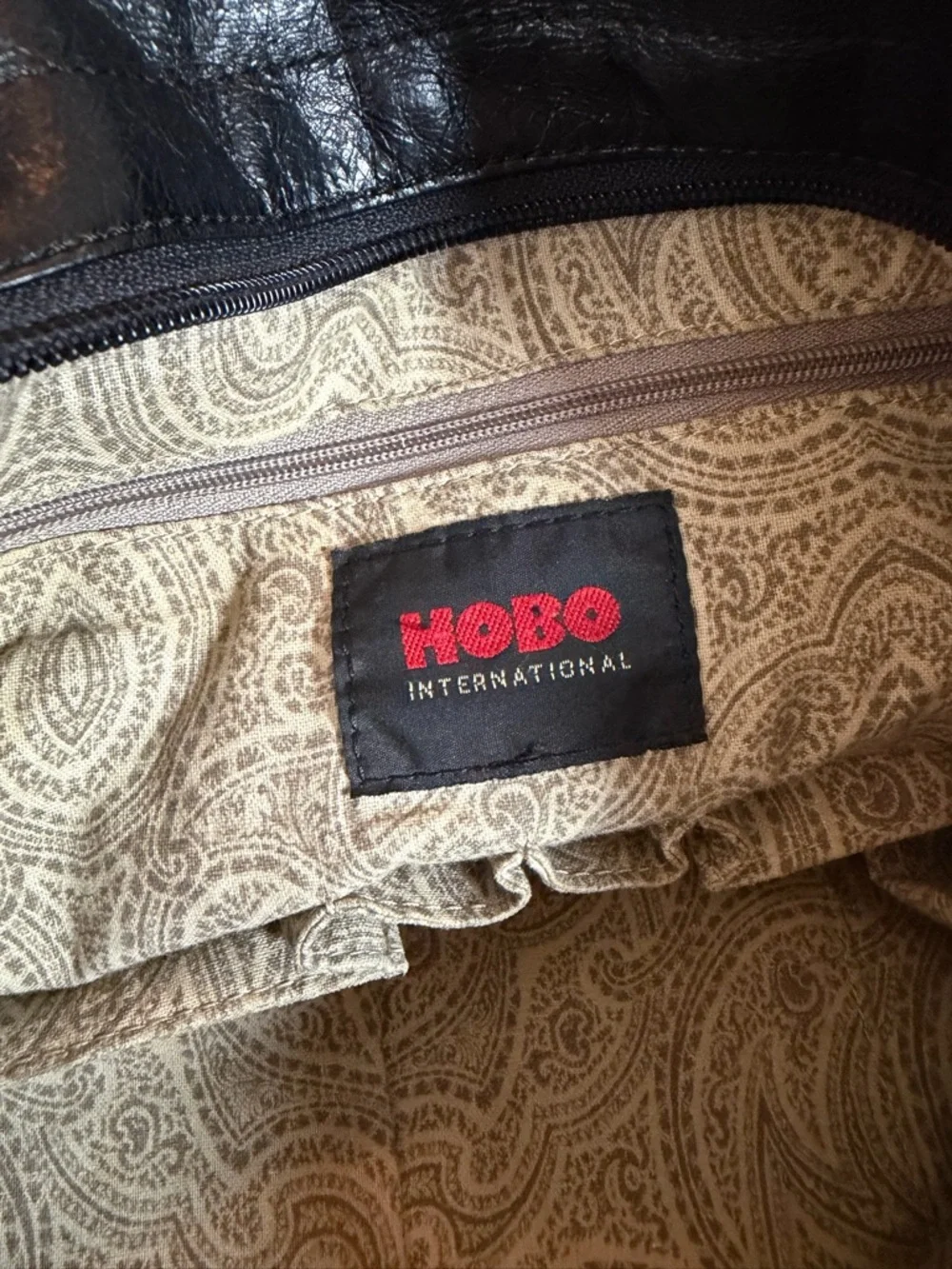 HOBO International Vintage Large Black Tote Leather Purse Bag